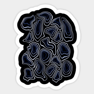 Blue Minimalist Geode Drawing Sticker